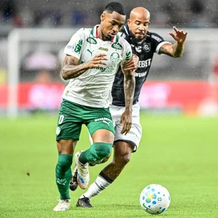 Allan e Patrick, durante Remo x Palmeiras, pelo Brasileirão